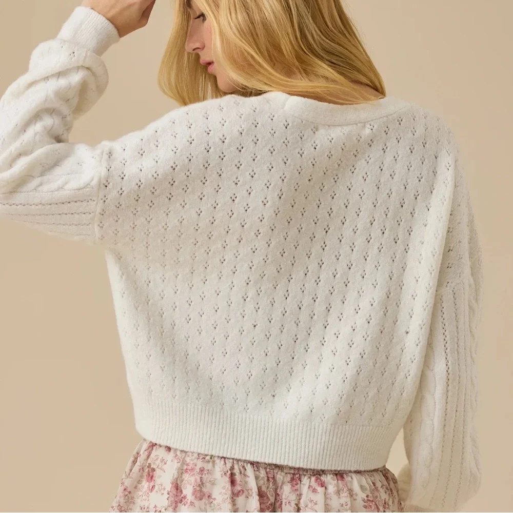 Alart’d State Regina Rose Cardigan - Ivory